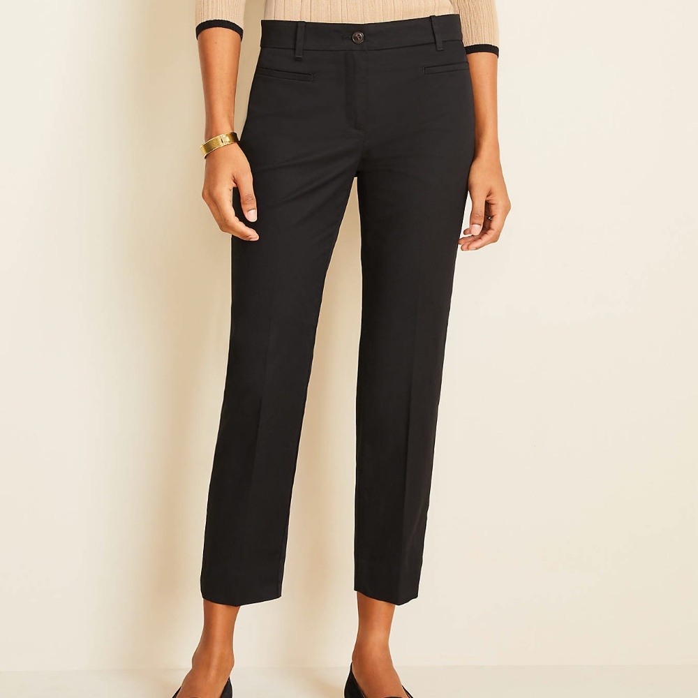 Ann Taylor Cotton Crop Pant Black Size 12